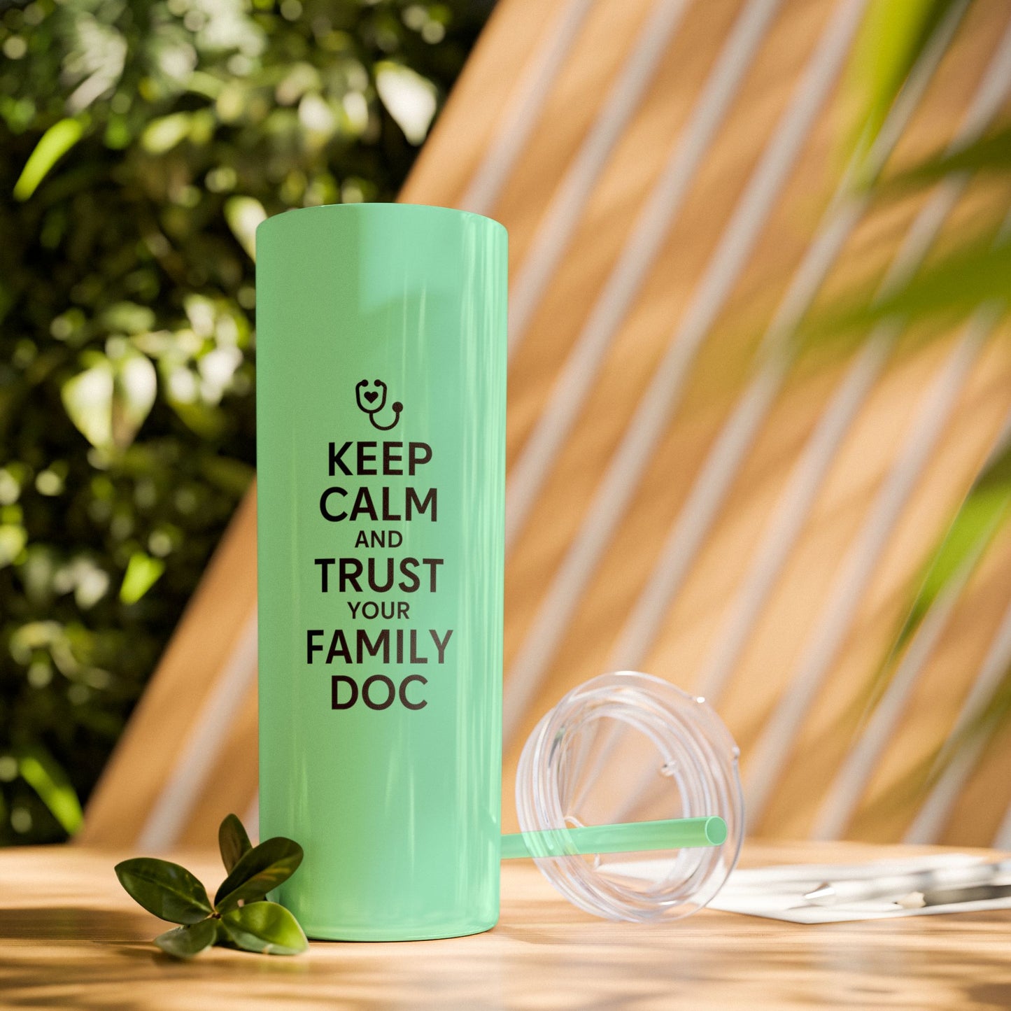 Skinny 20oz Travel Cup Tumbler, Keep Calm & Trust Your Family Doc