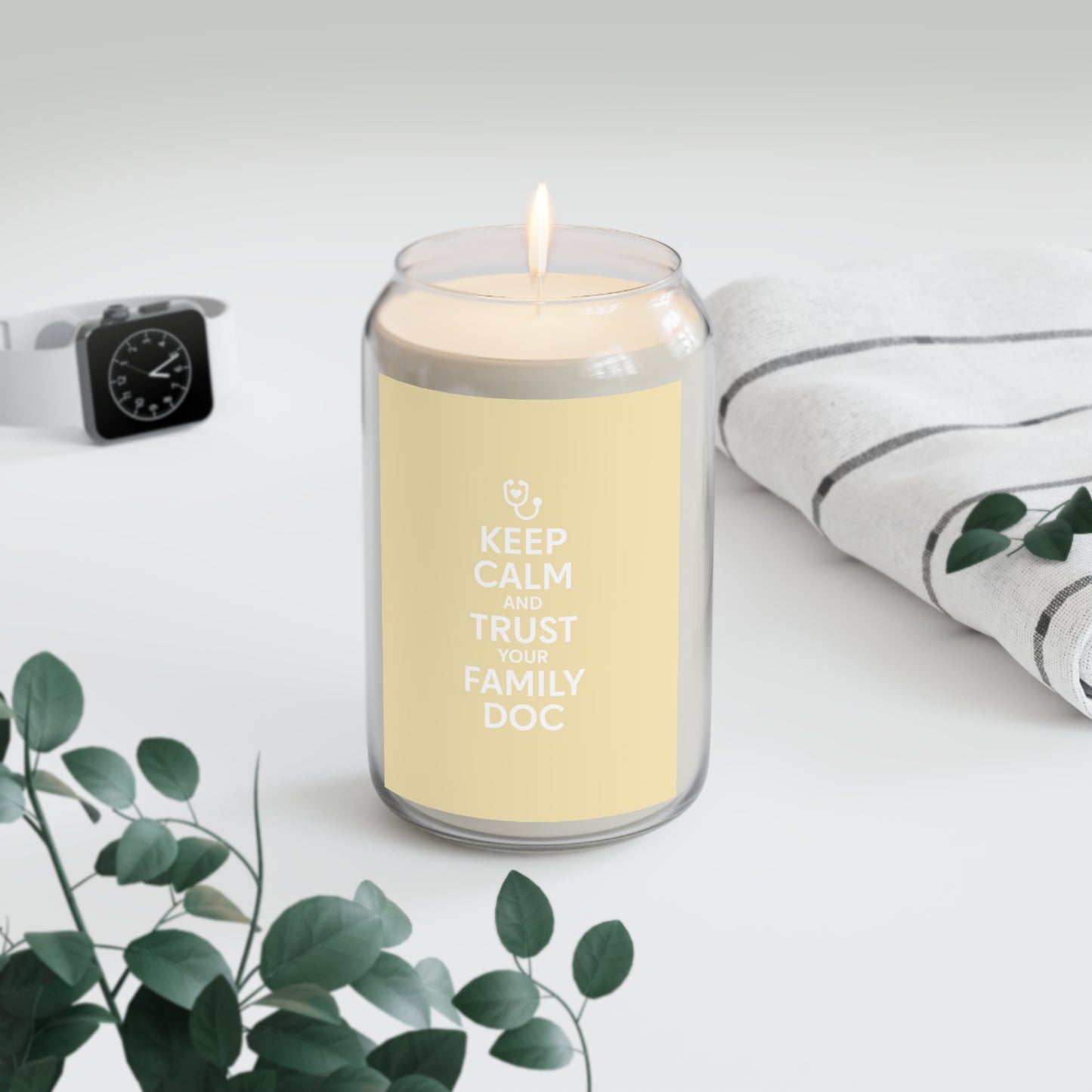 Keep Calm and Trust Your Family Doc scented soy candle — 13.75oz