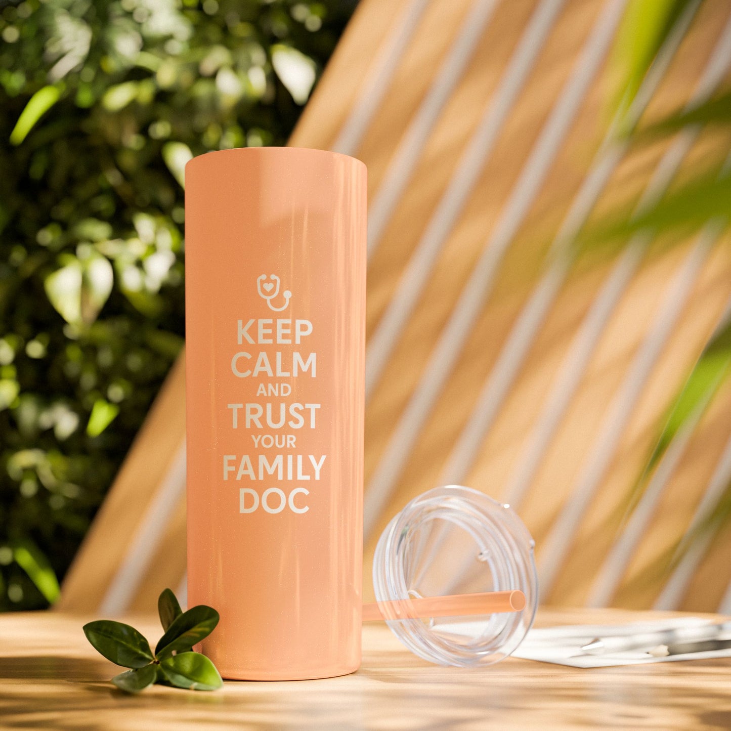 Skinny 20oz Travel Cup Tumbler, Keep Calm & Trust Your Family Doc